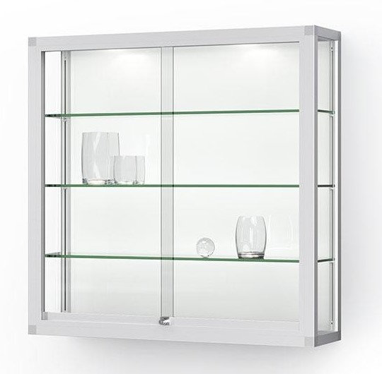 Wandvitrine Glas mit Schiebetüren